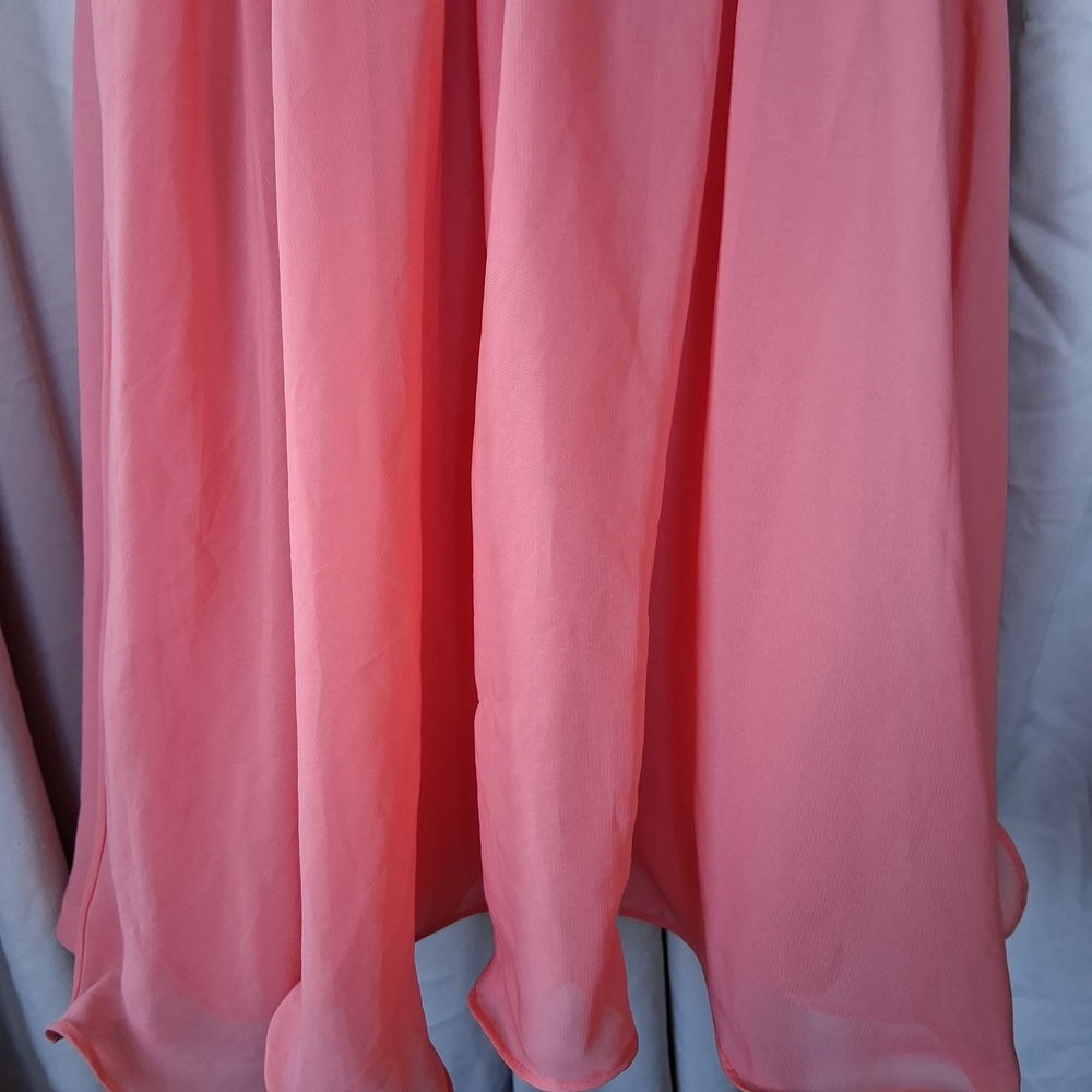 Pearl Coral One-Shoulder Ruffle Dress - Picture 6 of 7